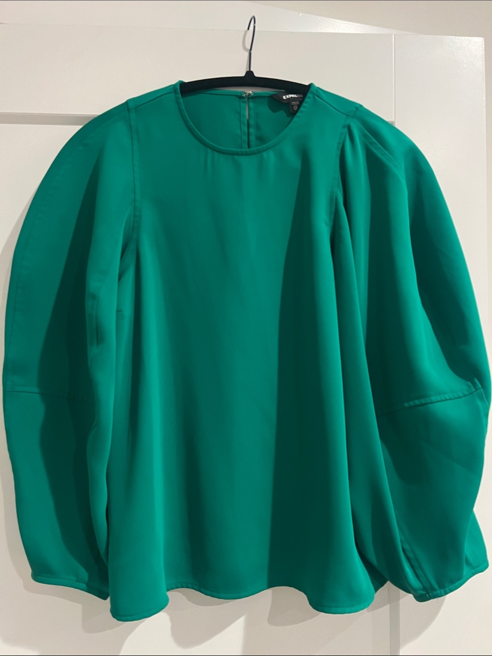 Express Teal Green Balloon Sleeve Blouse